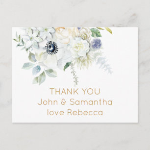 Carte Postale Floral individuel Nom de l'invité Adresse Merci