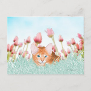 Carte postale Floral Kitten