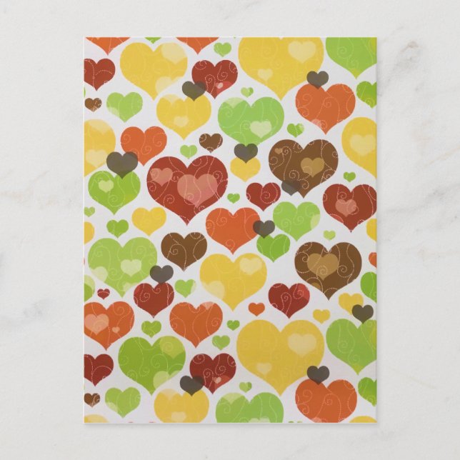 Carte Postale Floral Love Hearts Motif rose (Devant)