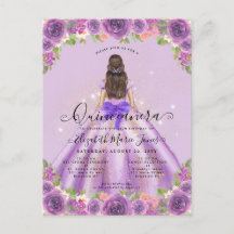 Floral Lumière Violet Or Glam Princesse Quinceaner