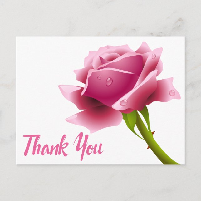 Carte Postale Floral Merci rose Fleur (Devant)