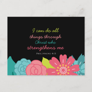 Carte Postale Floral Philippians 4:13
