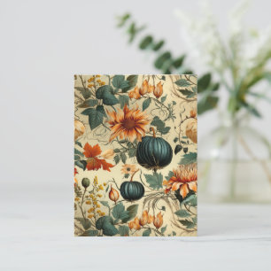 Carte Postale Floral Thanksgiving Motif Vintage (6)