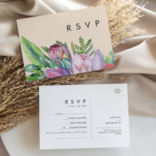Carte Postale Floral tropical coloré   Peach Song Request RSVP