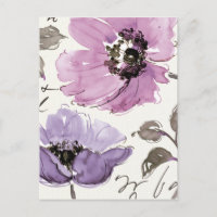Floral Valse Plum Aquarelle Fleurs