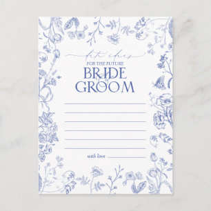 Carte Postale Floral Victorien Bleu & Blanc Français Idées Date