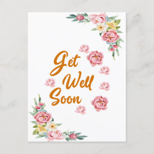 Carte postale Florale Aquarelle pour un prompt rét