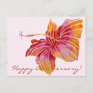 Carte postale florale d'anniversaire Hawaï