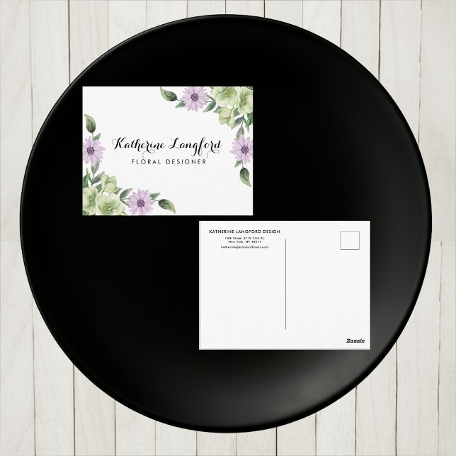 Carte Postale Florale Élégante | Modèle Personnali (Créateur téléchargé)