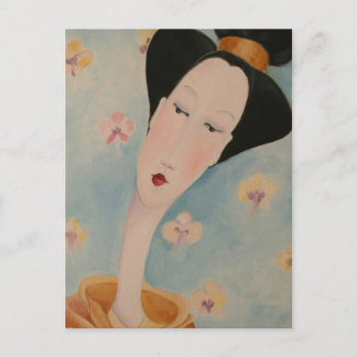 Carte postale florale Geisha