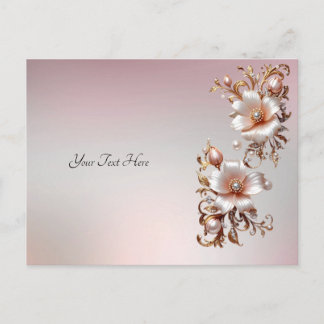 Carte postale florale rose décorative