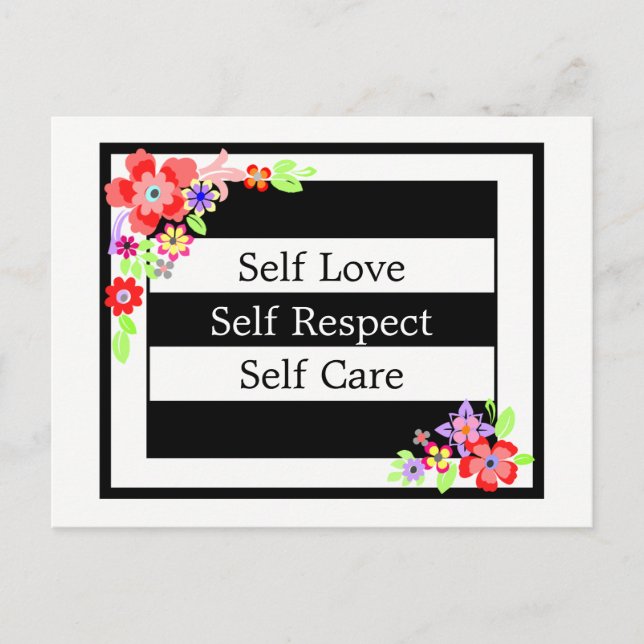 Carte Postale Florale "Self Love". (Devant)