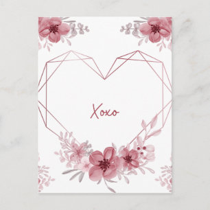 carte postale florale xoxo