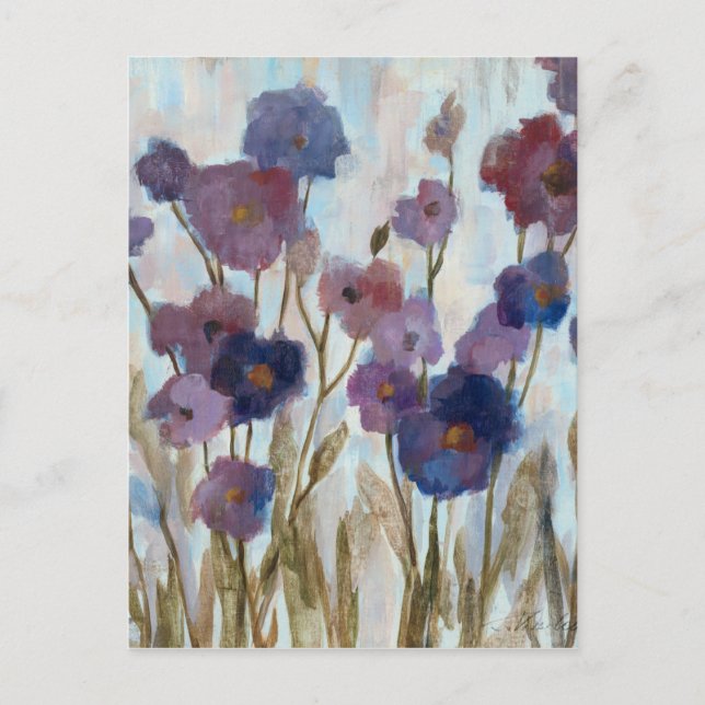 Carte Postale Florales Abstraites En Violet (Devant)