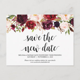 Carte Postale Floraux Bourgogne, Sauvez la nouvelle date, Wed Po
