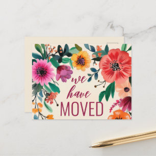 Carte Postale Floraux d'aquarelle gras Nous avons déplacé une no