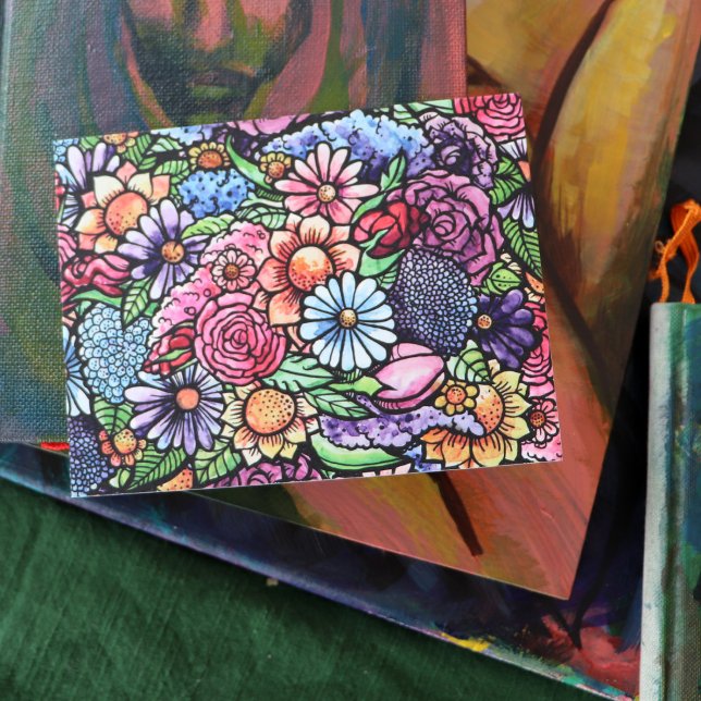 Carte Postale Flore Bouquet Fleur de printemps (Créateur téléchargé)