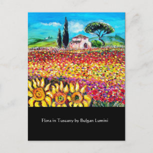 Carte Postale FLORE EN TOSCANE/ Champs, Pépites et tournesols