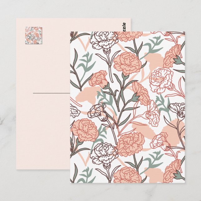 Carte Postale Flore inspirée par la nature : Motif de fleurs de  (Devant / Derrière)