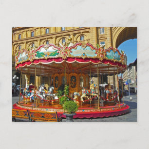 Carte Postale Florence Italie Antique Carousel