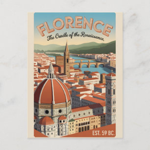 Carte Postale Florence Italie Paysage Urbain Rétro Voyage