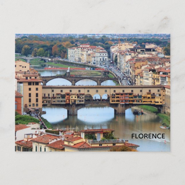 Carte Postale Florence Italie Ponte Vecchio Pont Voyage (Devant)