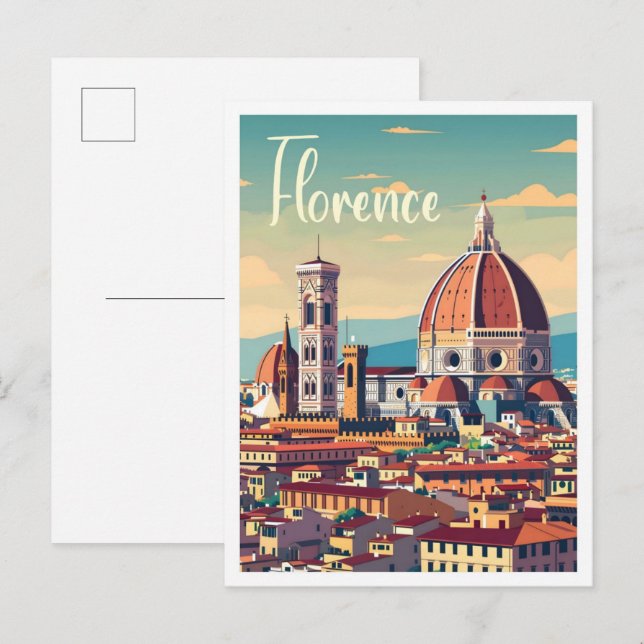 Carte Postale Florence Italie Vintage voyage d'art (Devant / Derrière)