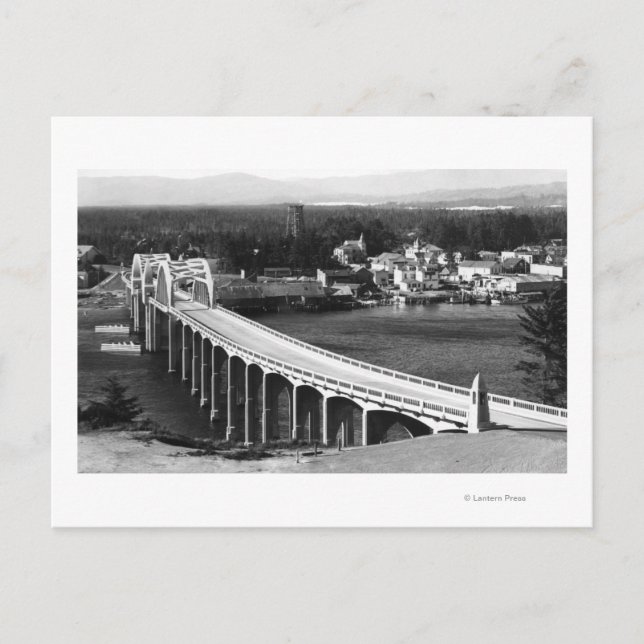 Carte Postale Florence, Oregon Town View et Siuslaw Bridge (Devant)