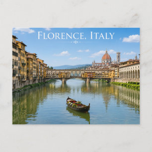 Carte Postale Florence romantique Italie vue sur la rivière
