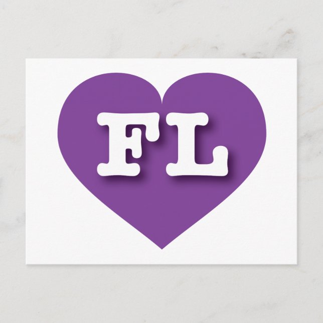 Carte Postale Florida Purple Heart - J'aime FL (Devant)