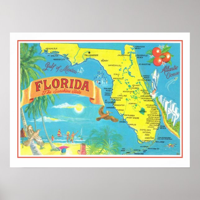 Carte postale Floride 18x24 Poster Imprimer (Devant)