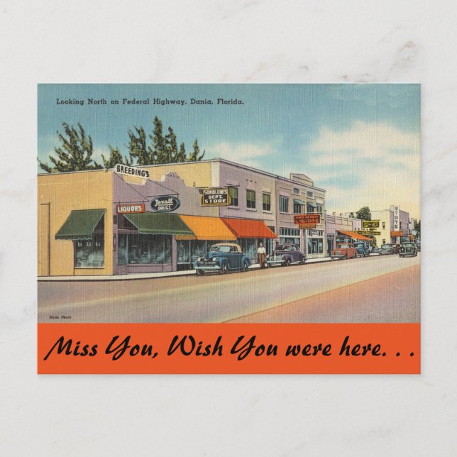 Carte Postale Floride, Autoroute fédérale, Dania (Devant)