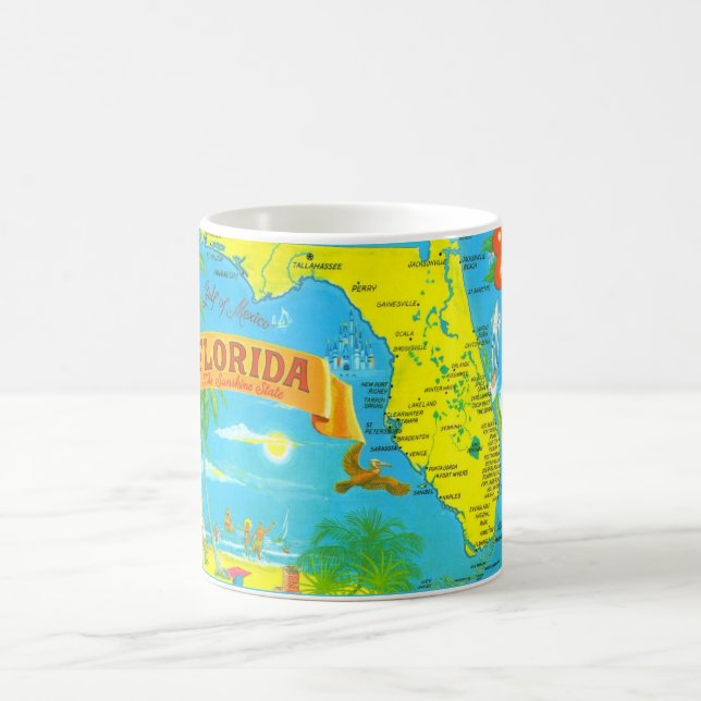Carte postale Floride claire et colorée Mug (Centre)