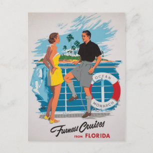 Carte Postale Floride Croisières restauré Poster vintage