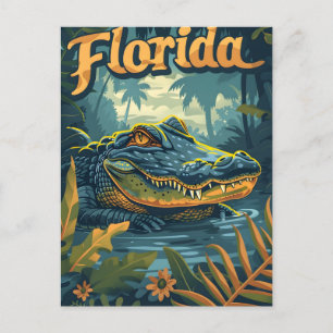 Carte Postale Floride Everglades Alligator Vintage