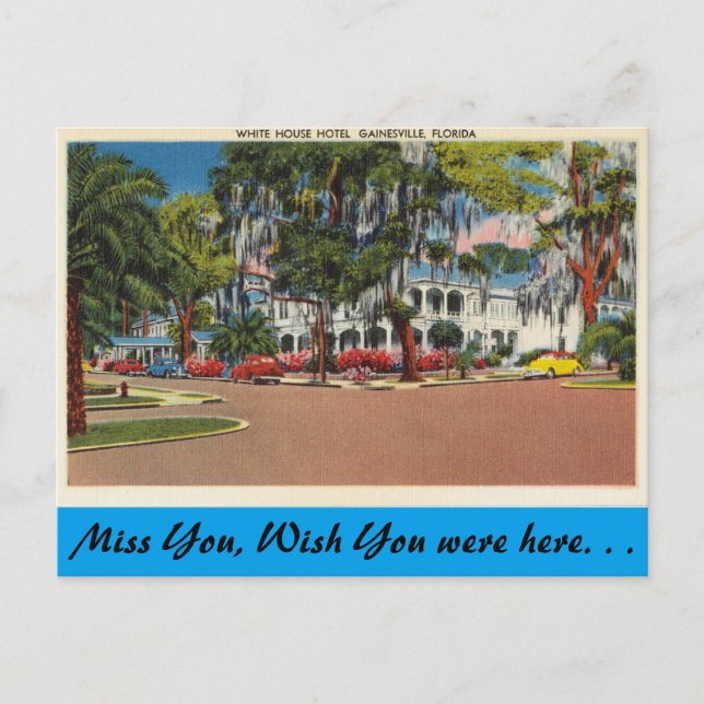 Carte Postale Floride, Gainesville, hôtel à la Maison Blanche (Devant)