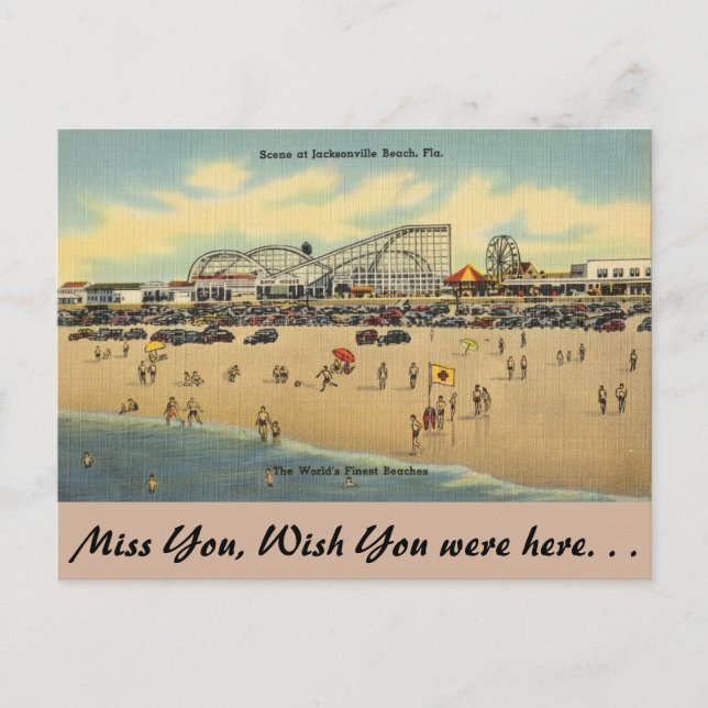 Carte Postale Floride, Jacksonville, Les plus belles plages du m (Devant)