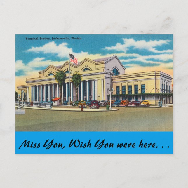 Carte Postale Floride, Jacksonville, Terminal Station (Devant)