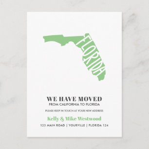 Carte Postale FLORIDE Nous avons déménagé Nouvelle adresse Nouve
