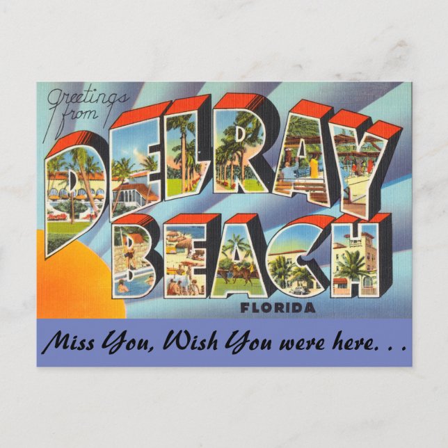 Carte Postale Floride, salutations de Delray Beach (Devant)