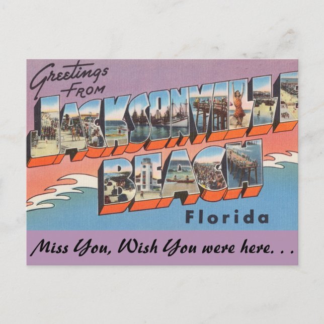 Carte Postale Floride, salutations de Jacksonville Beach (Devant)