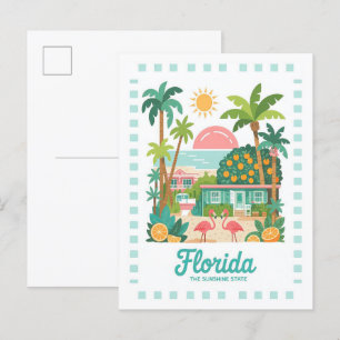 Carte Postale Floride Sunshine State USA Summer Travel
