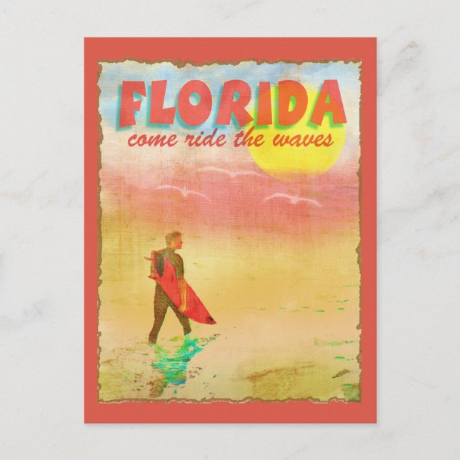Carte Postale Floride Surfer (Devant)