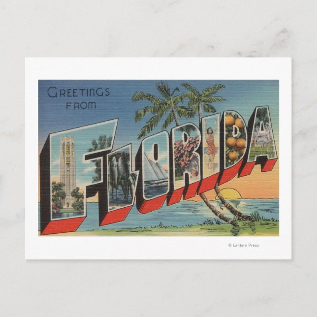 Carte Postale FlorideGrandes lettres scènesFloride (Devant)