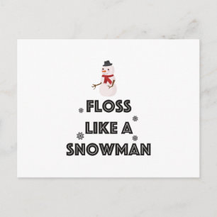Carte Postale Floss Like A Snowman Dance Drôle Noël