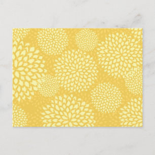 Carte Postale Flower Bursts on Yellow Postcard