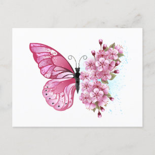 Carte Postale Flower Butterfly