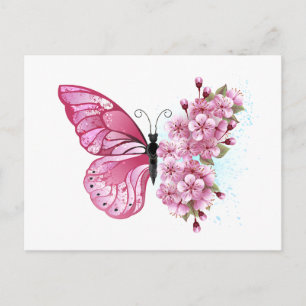 Carte Postale Flower Butterfly