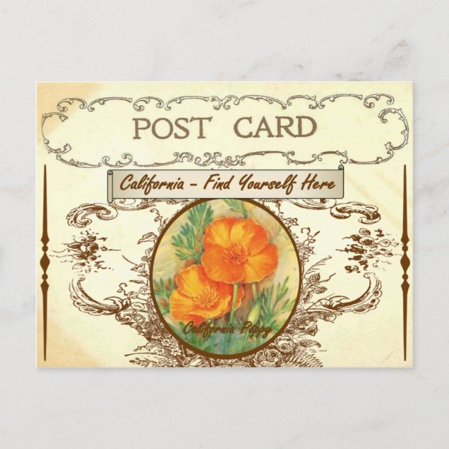 Carte postale Flower de Californie vintage (Devant)