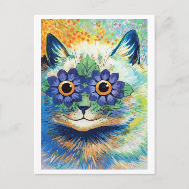 Carte Postale Flower Eyes Chat, Louis Wain (Devant)
